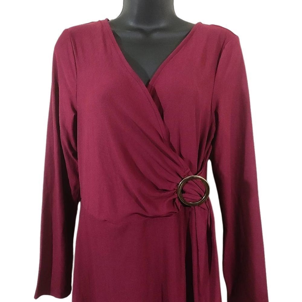 Planet Gold Zinfandel Long Sleeve Wrap Dress #3